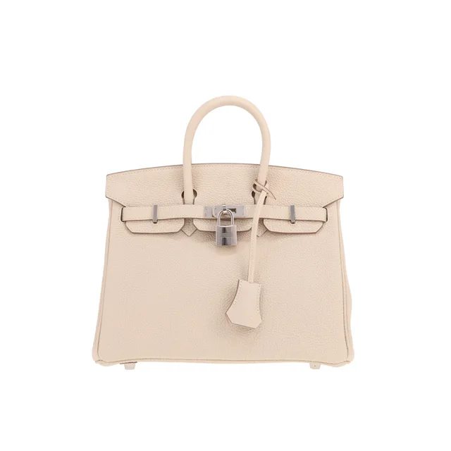 Hermès Birkin handbag, 25 cm, in Craie-coloured Togo leather in White Togo leather from Collector Square, photo 2 of 3