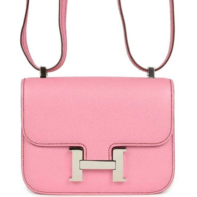 Hermès Micro Constance 14 Bubblegum Epsom Palladium Hardware in Epsom leather from Madison Avenue Couture