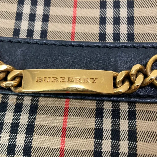 Burberry Cotton Canvas Leather Shoulder Bag in Canvas from LuxUness, photo 11 of 16