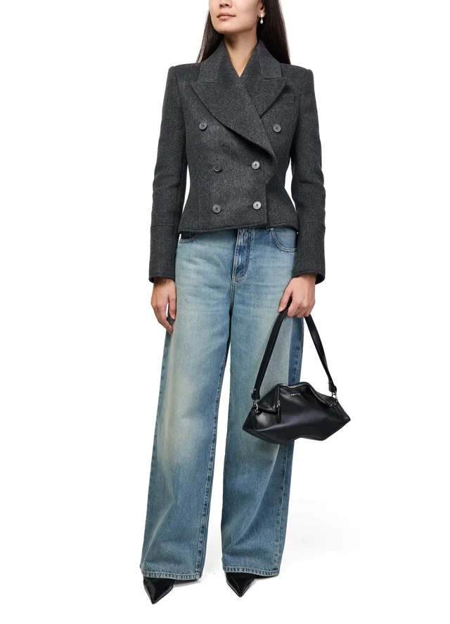 MCQUEEN Manta clutch bag in Black Calf leather, photo 8 of 8 from 24S (US)