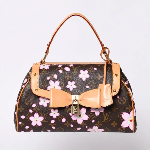 Louis Vuitton Sac Retro PM Handbag Monogram Cherry Blossom Takashi Murakami in Leather from The Reluxe