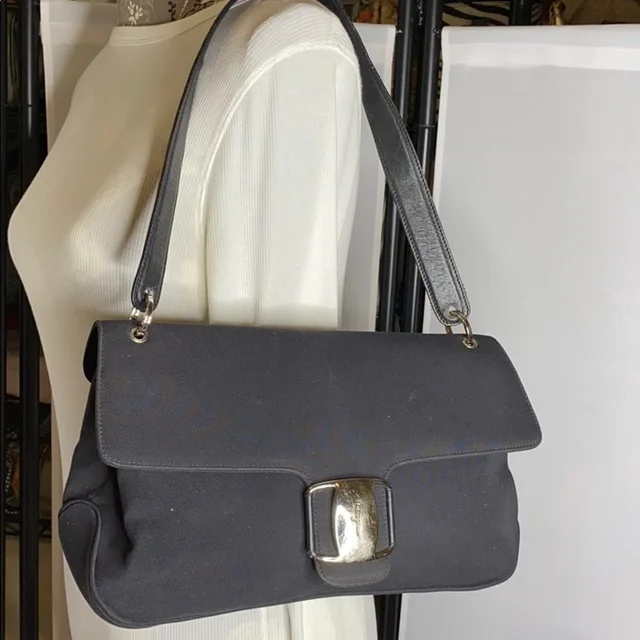 Ferragamo Vara Black Shoulder Bag in black Nylon from Poshmark