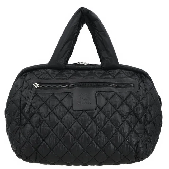 Chanel 2011 Black Nylon Coco Cocoon Bowling Bag Handbag in Black Nylon from AMORE Vintage Tokyo