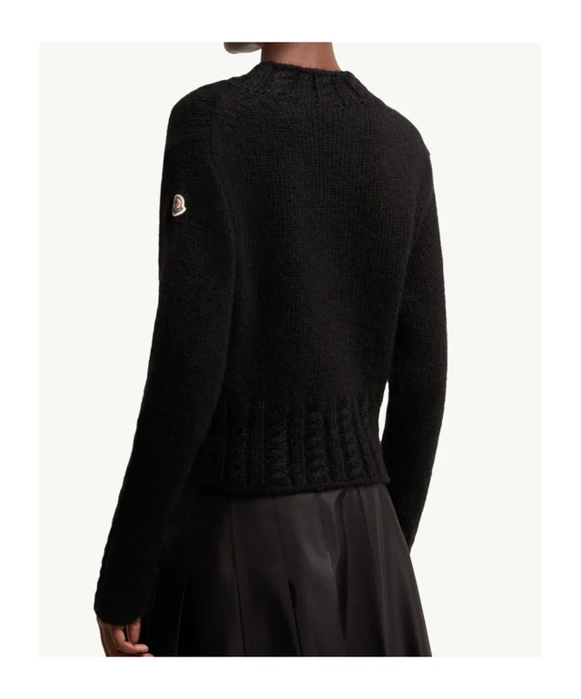 Moncler Logo Patch Crewneck Knitted Jumper, photo 3 of 6 from SENSER