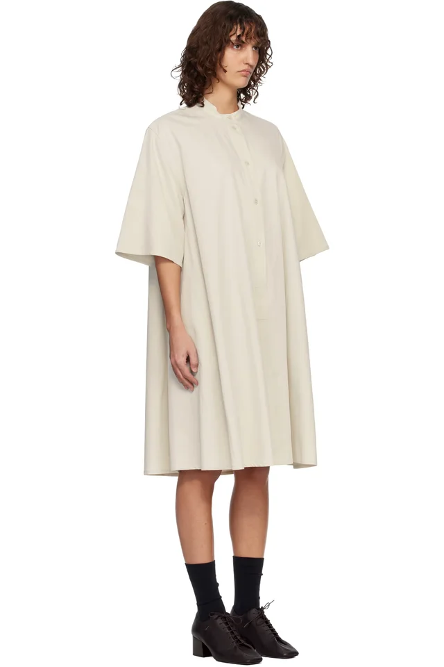 Studio Nicholson Off-White Twill Minidress, photo 2 of 4 from SSENSE