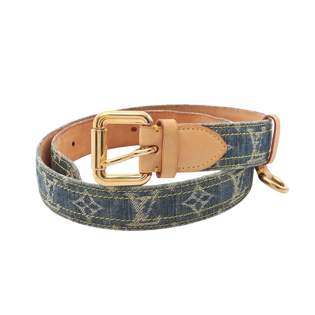 Louis Vuitton Belt Ceinture Monogram Denim Gold in Gold Denim from The Reluxe