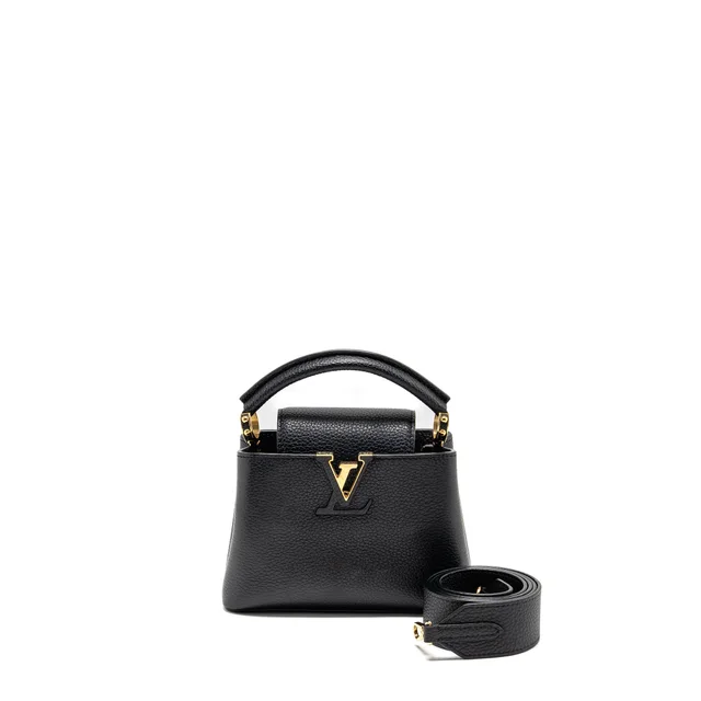 Louis Vuitton Capucines Mini Taurillon Black GHW in Black Leather from EMIER