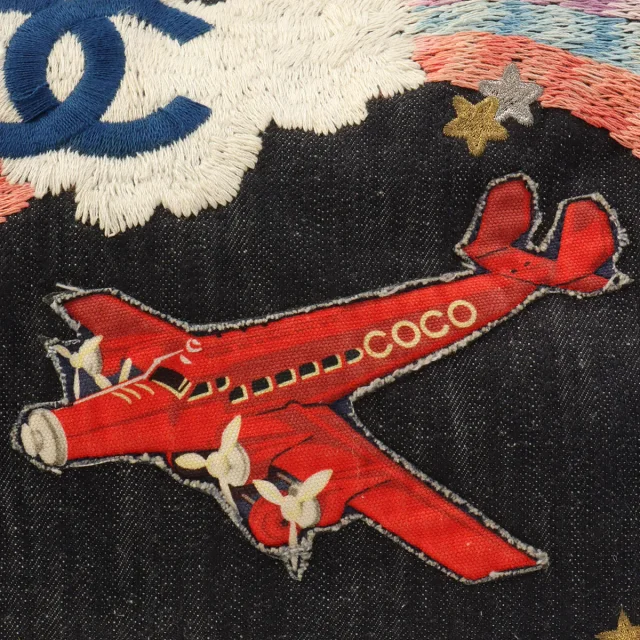 Chanel Circa 2005 Denim Night Flight Chain Tote Bag Indigo from VINTAGE QOO TOKYO, photo 12 of 12