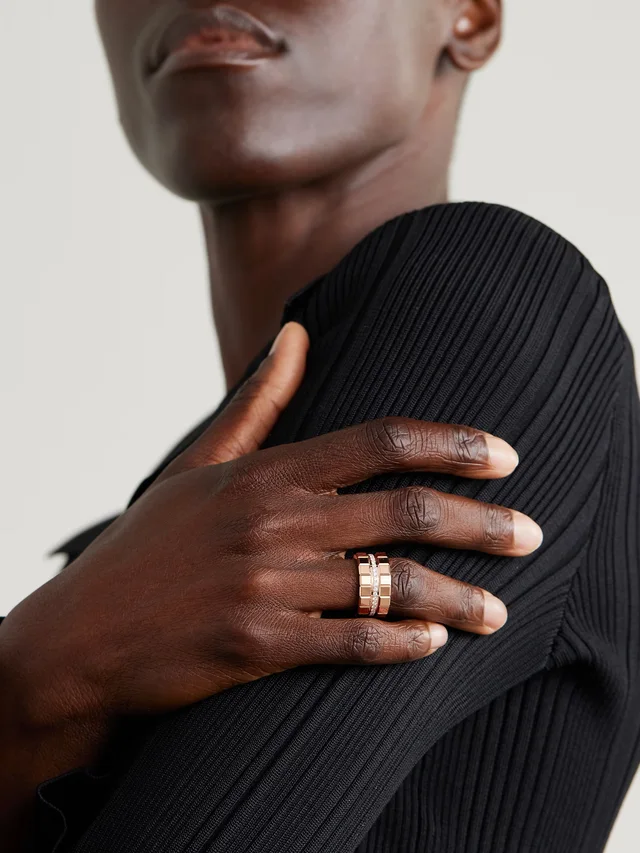 CHOPARD Ice Cube 18-karat rose gold diamond ring in Metallic, photo 2 of 2 from NET-A-PORTER (Canada)