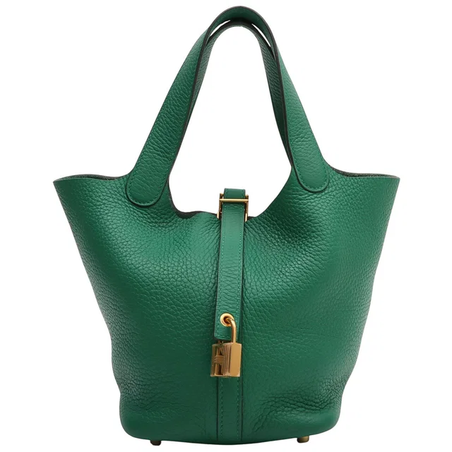 Hermès 2017 Picotin Lock PM, Green in Green Clemence leather from VINTAGE QOO TOKYO