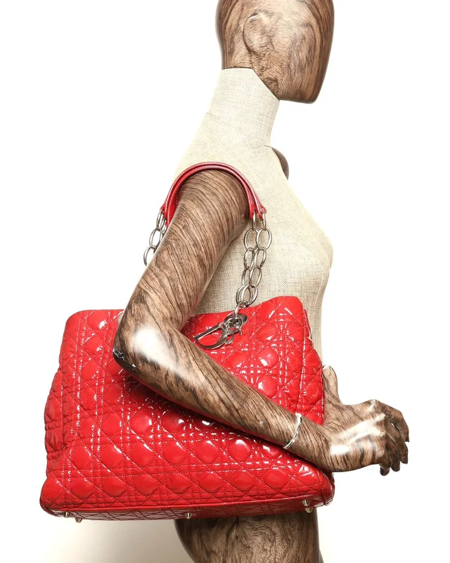 Dior Large Cannage Patent Shopping Tote Bag in Patent leather from A Retro Tale, photo 11 of 11