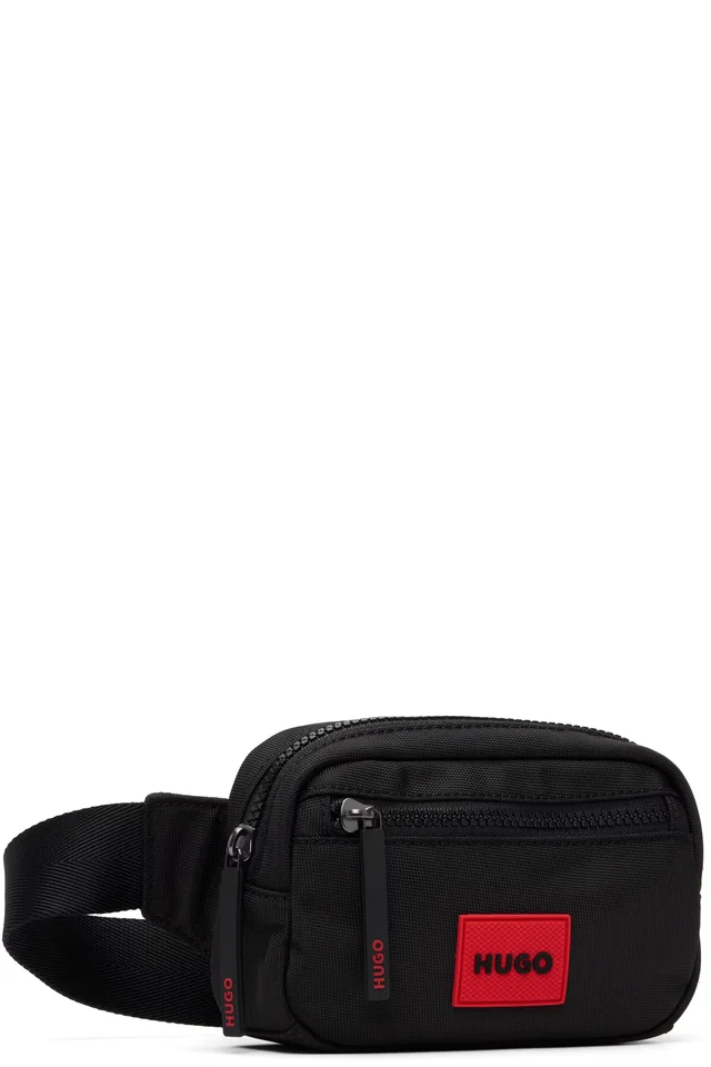 Hugo Black Canvas Pouch, photo 2 of 3 from SSENSE