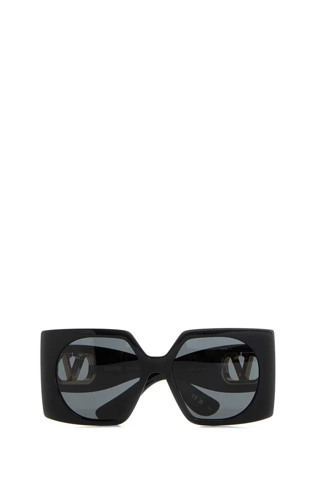 Valentino Garavani Sunglass Acetate Square Sunglasses — Black in Black from HEWI, photo 2 of 2