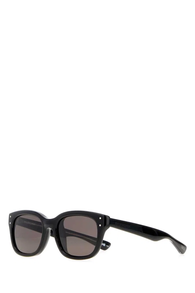 Balenciaga Stand Acetate Square-Frame Sunglasses — Black Exterior in Black from HEWI