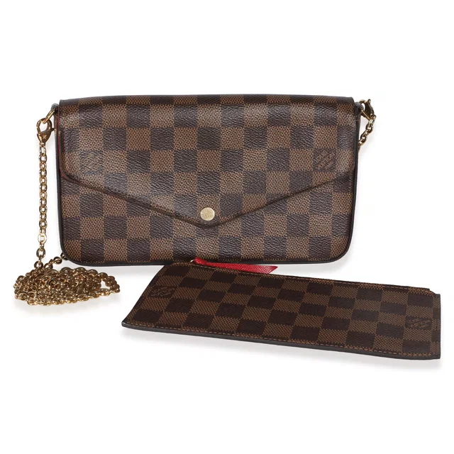 Louis Vuitton Damier Ebene Canvas Felicie Pochette in Brown Canvas from myGemma