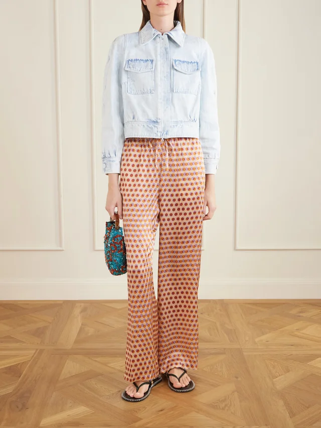 DRIES VAN NOTEN Cropped denim jacket in Blue, photo 2 of 2 from NET-A-PORTER (Canada)