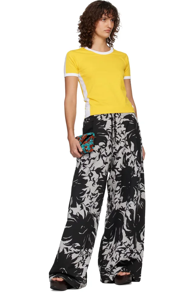 Dries Van Noten Black & White Loose Sweatpants, photo 4 of 4 from SSENSE