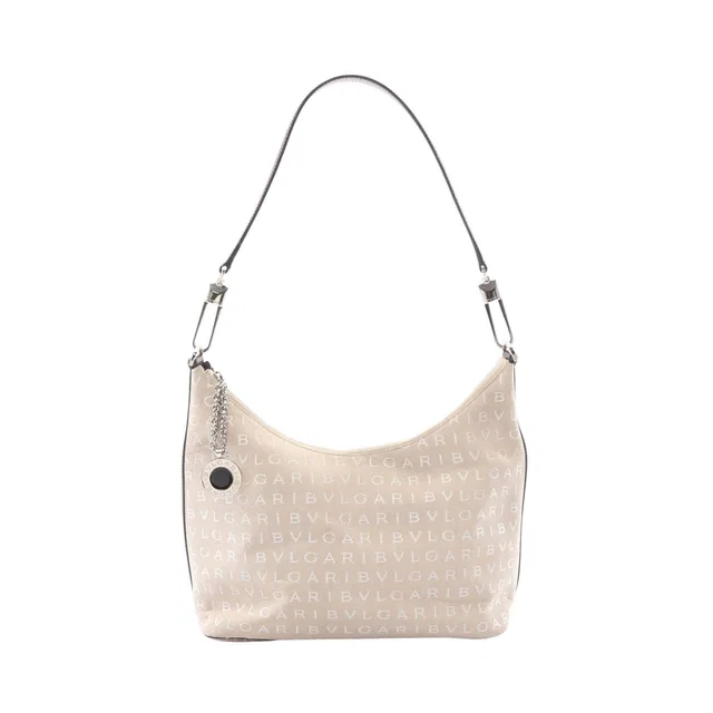 Bvlgari Logo Mania Canvas Leather Shoulder Bag in Canvas from LuxUness