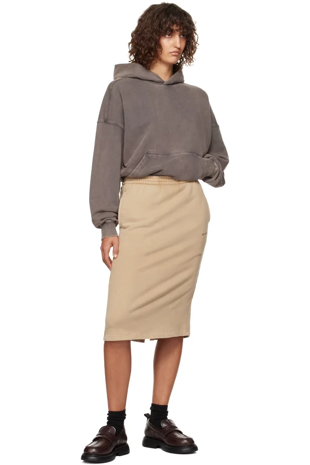 We11done Gray & Brown Layered Hoodie Midi Dress, photo 4 of 4 from SSENSE