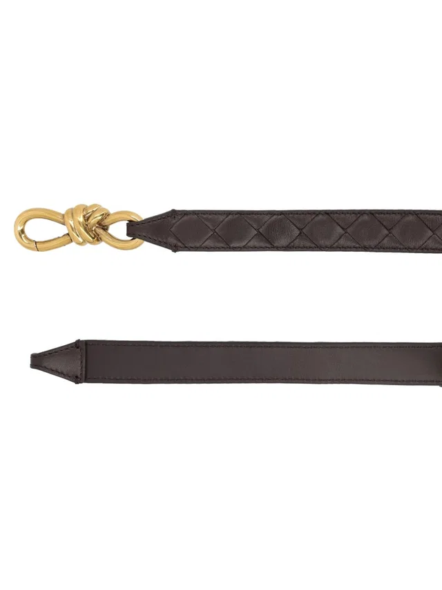 Bottega Veneta Lets Go Belt — Brown Lamb Leather in Brown Lambskin from HEWI