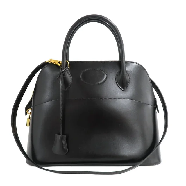 Hermès Bolide 31 Box Calf Black Handbag 2-Way Gold in Black Box leather from The Reluxe