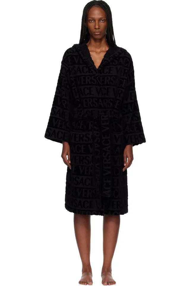 Black 'Versace Allover' Bathrobe, image 1 of 1 from SSENSE