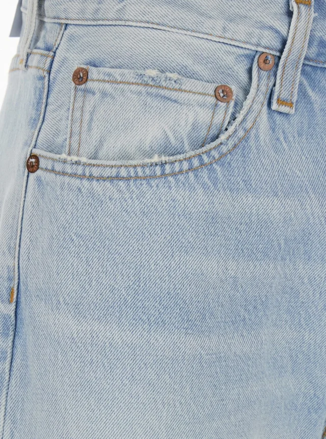 AGOLDE Light blue jeans with logo patch on the back in denim for women, photo 5 of 6 from Gaudenzi Boutique
