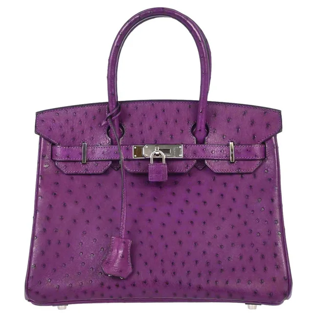 Hermès Anemone Ostrich Birkin 30 Handbag in Ostrich from AMORE Vintage Tokyo