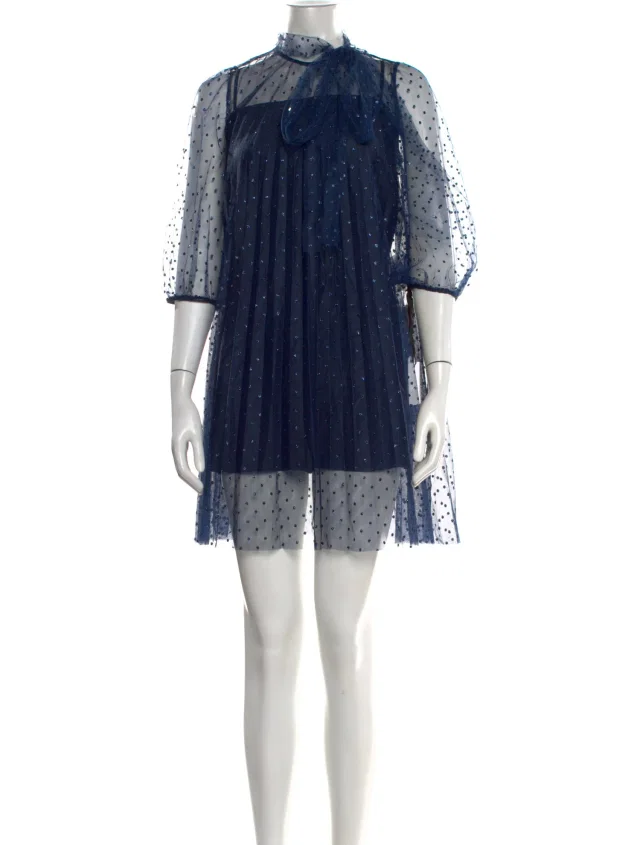 REDValentino Polka Dot Print Mini Dress w/ Tags in blue from The RealReal