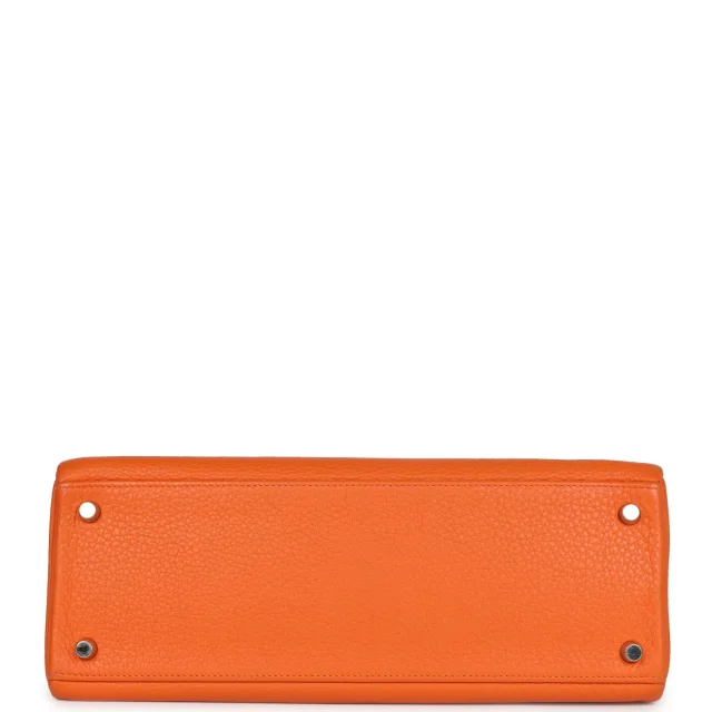 Hermès Kelly Retourne 32 Orange Togo Palladium Hardware in Orange Togo leather from Madison Avenue Couture, photo 6 of 9
