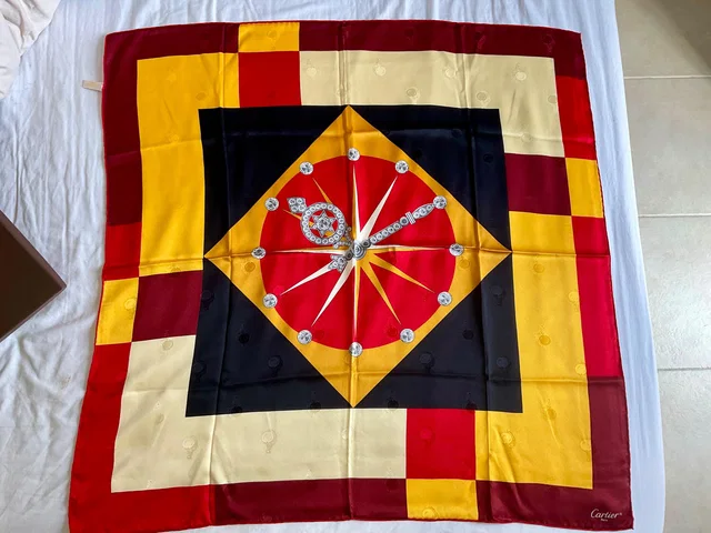 Cartier Printed Silk Square Scarf 86x86cms in Multicolor Silk from HEWI