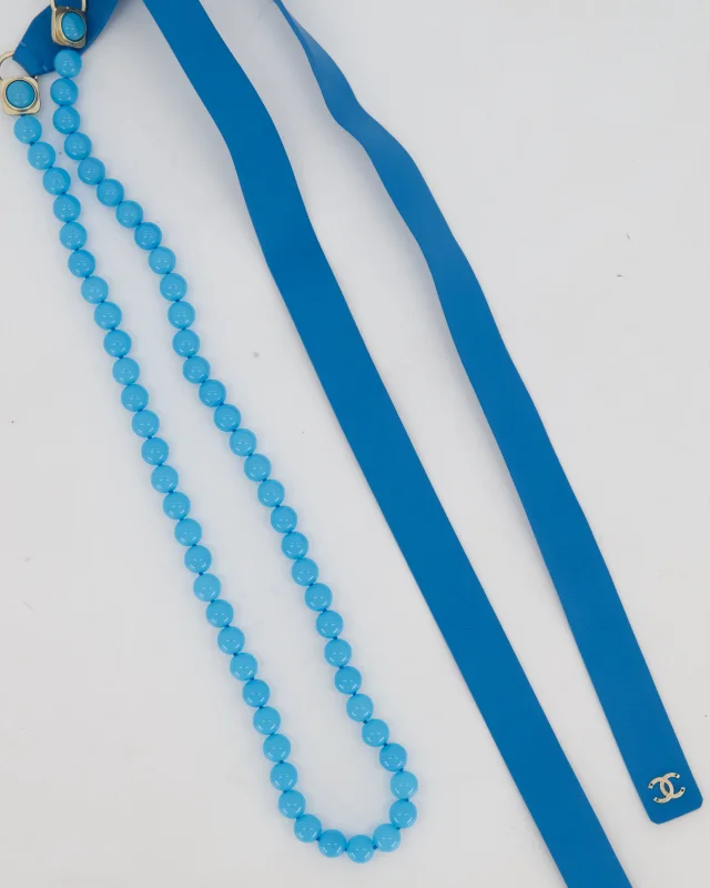 Chanel Beaded CC Belt in Blue Leather from Sellier, photo 4 of 4