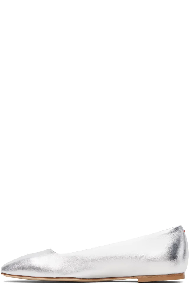 Aeyde Silver Matti Ballerina Flats, photo 3 of 5 from SSENSE