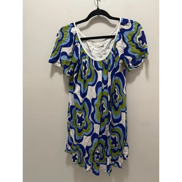 TOTEME Totem Brazilian Resort Wear Abstract Print Dress Size 2 in blue|white|red|green from Poshmark