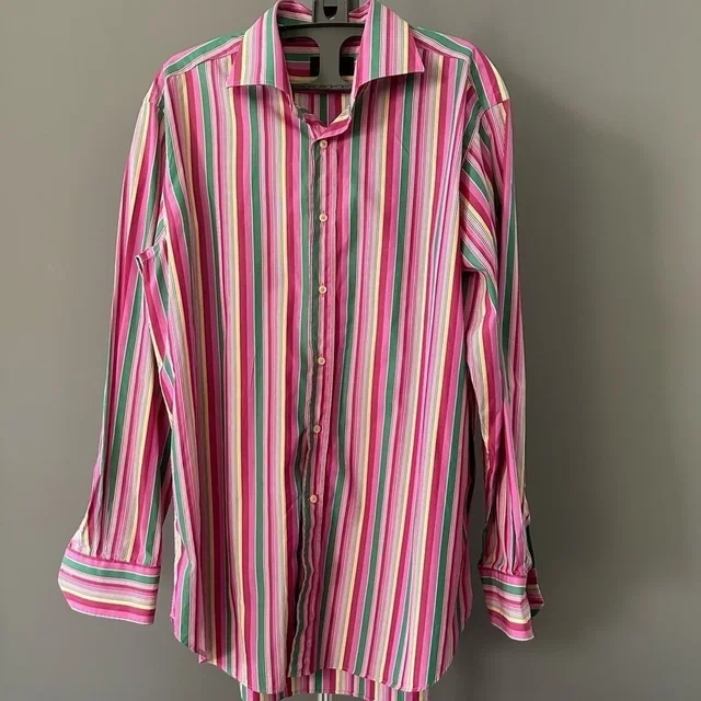 Etro Milano Shirt in green|pink from Poshmark