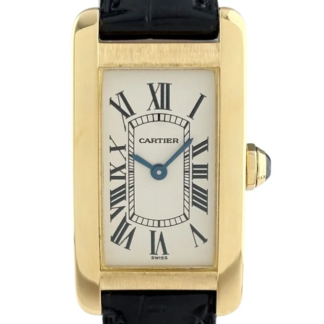 Cartier Tank Americanine SM Watch YG Leather Quartz Ivory in White Leather from The Reluxe