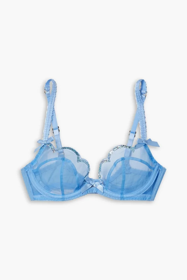 Agent Provocateur Lorna Party Sequin-Embellished Tulle Underwired Bra from THE OUTNET, photo 1 of 1
