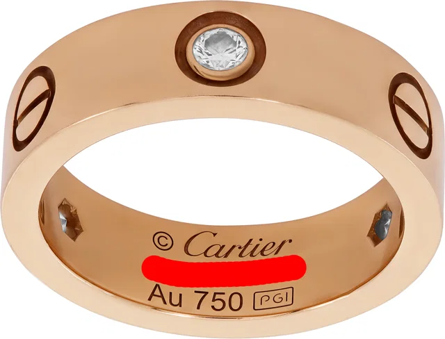 Cartier Love Ring 3 Diamonds 18k pink gold in Pink Pink Gold from Gray And Sons