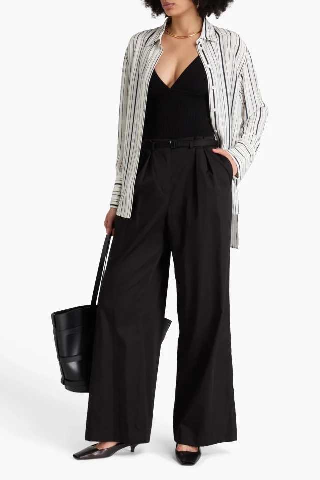 Joseph Tunius Wide-Leg Cotton-Sateen Trousers, photo 2 of 4 from THE OUTNET