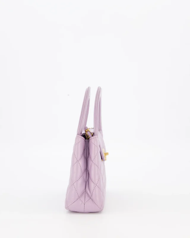 Chanel Lilac Small Mini Kelly Shopping Bag in Purple Calfskin from Sellier, photo 6 of 21