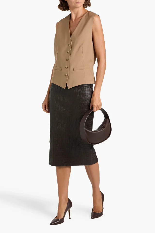 Max Mara Zuai Virgin Wool and Satin-Jacquard Vest, photo 2 of 4 from THE OUTNET