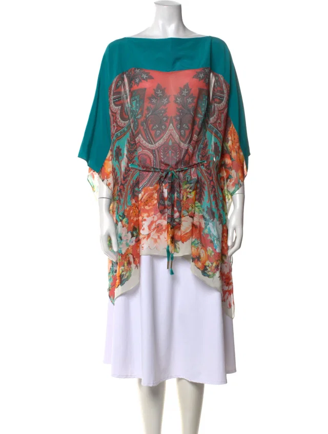 Etro Silk Floral Print Sweater in pink Silk from The RealReal