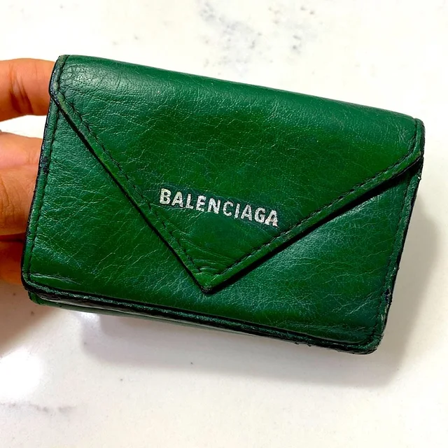 Balenciaga Papier Mini Wallet Trifold Wallet in silver|gray|green from Poshmark