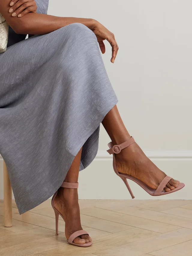 GIANVITO ROSSI Portofino 105 suede sandals in Beige, photo 2 of 2 from NET-A-PORTER (Canada)