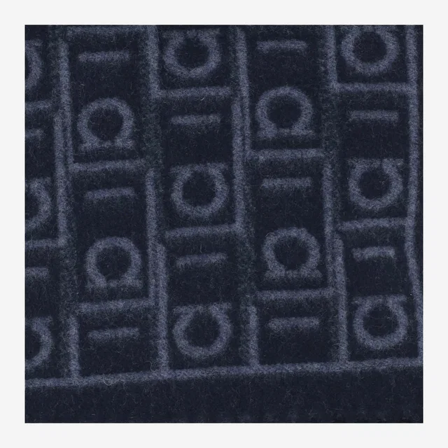 Ferragamo Wool-Blend Scarf — Navy Scarfs in Navy Wool from HEWI