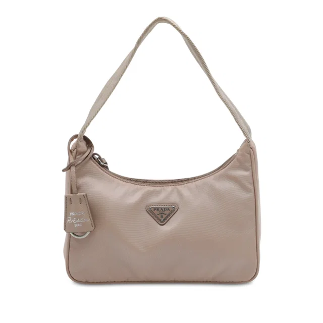 Beige Prada Mini Tessuto Re Edition 2000 Shoulder Bag in Beige Nylon from Designer Revival