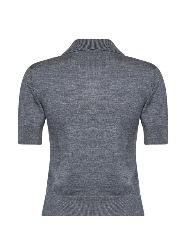 Ami Paris AMI Ami de Coeur Short-Sleeved Knitted Polo Shirt, photo 2 of 7 from SENSER