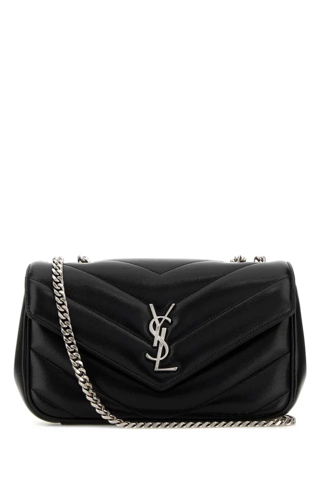 Saint Laurent Loulou Shoulder Bag — Black in Black Lambskin from HEWI