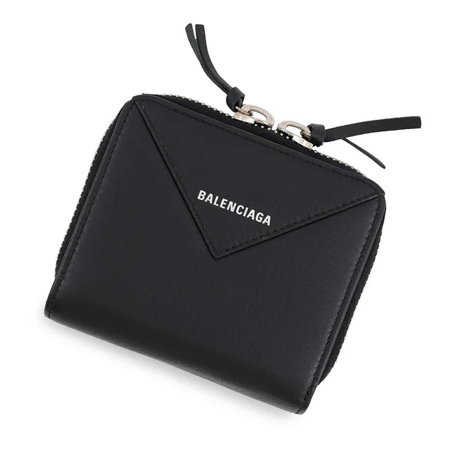 Balenciaga Paper compact wallet Black371662 Leather in Leather from GALLERY RARE