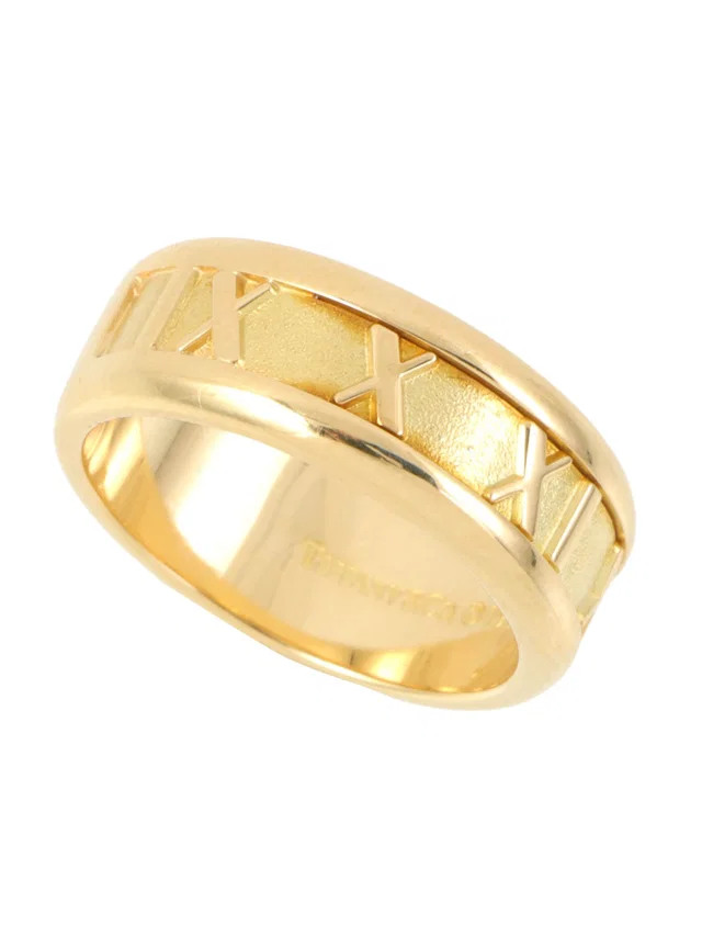 Tiffany & Co. 18K Atlas Ring #50 Gold in Gold from VINTAGE QOO TOKYO